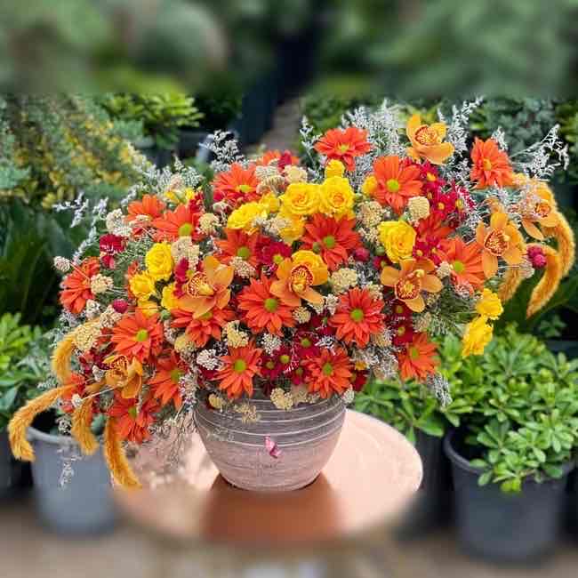باکس گل پاییزی تبریک-سفارش آنلاین باکس گل