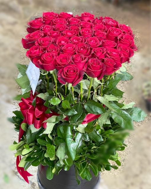 ۴۰ شاخه رز هلندی قرمز در باکش مشکی با قیمت مناسب -ارسال فوری در تهران
